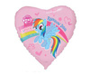 Foil balloon - My Little Pony pony, Rainbow Dash heart, 46 cm