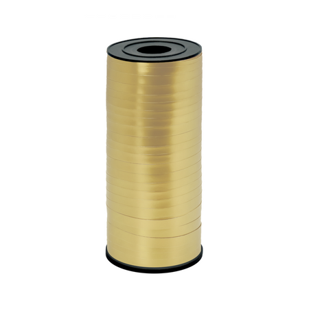 Plastic ribbon, chromed gold 5mm / 92m