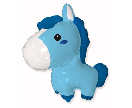 Foil Balloon - Blue horse 60 cm