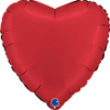 Balon Foliowy - Czerwone Serce 46 cm, Satynowe Rubinowe Grabo