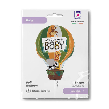 Foil Balloon - Welcome Baby jungle 76cm