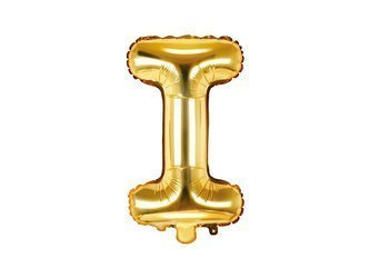 Foil balloon letter I, 35cm, gold