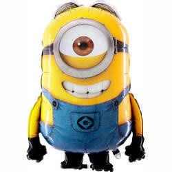 Folienballon Minion - Stuart 35 cm am Stiel