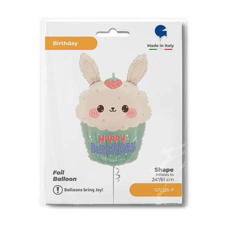 Balon foliowy Króliczek, Bunny Cupcake 61 cm