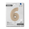 Foil Balloon Number 6, Cream Satin 66cm Grabo