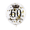 A set of balloons for 60th birthday, black and gold, 30 cm, 6 pcs.