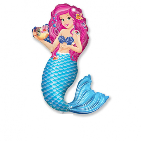 Foil balloon Colorful mermaid, 62cm