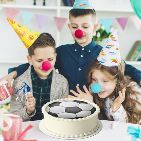 Fußball Tortenaufleger rund 20 cm premium, vegan, glutenfrei, zugeschnitten