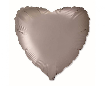 Foil balloon grey, heart, 45cm, Flexmetal