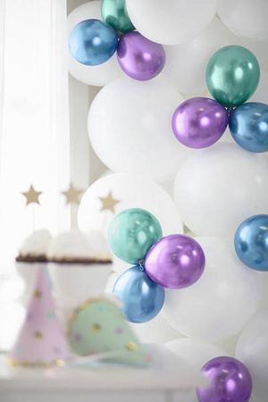 Glossy balloons, Blue chrome, 12 cm, 50 pcs.