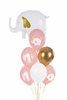 Latex balloons One year old elephant, pastel pink 30 cm, 6 pieces