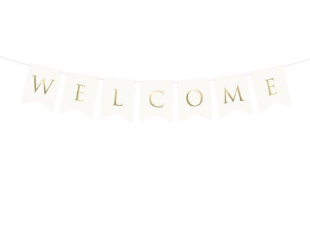 Baner powitalny Welcome, biały, 15 x 95 cm