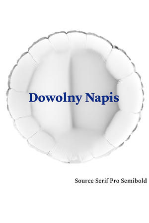 Balon foliowy okrągły, biały, Dowolny napis