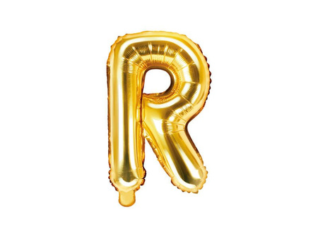 Foil balloon letter R 35cm, gold