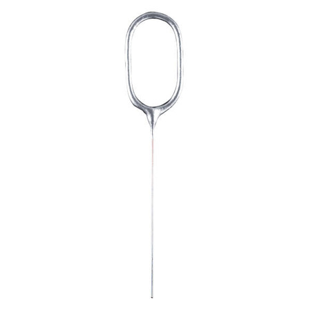 Kalter Feuerwerkskörper in silbern, Zahl 0, 17 cm.