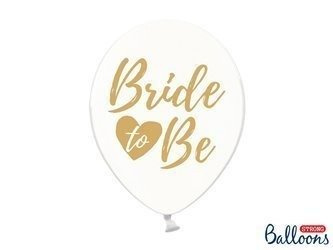 Balony 30cm, Bride to be, Crystal Clear Przeźroczyste (1 op. / 6 szt.)