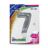 Foil balloon Digit 7, Silver Holographic 102 cm Grabo
