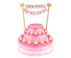 Topper on the cake "Happy Birthday" 25 cm pink