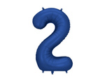 Foil Balloon Number ''2'', 86cm, Navy, Satin