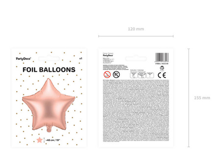 Foil balloon Star, Rose Gold 48cm Rose Gold