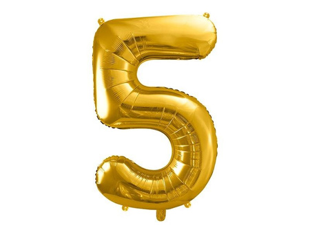 The number 5 Foil balloon, 86cm, gold