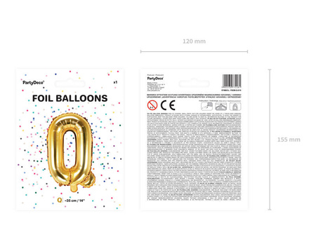 Folienballon Buchstabe Q Ó 35cm, Gold