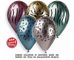 Balloons latex Chrome Safari animal patterns, 33cm 5 pcs.
