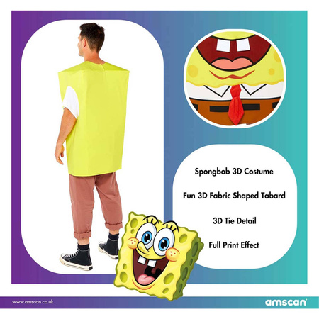 Spongebob Kostüm, Verkleidungskostüm Universalgröße 