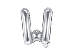 Balon foliowy Litera W 35cm, Srebrna