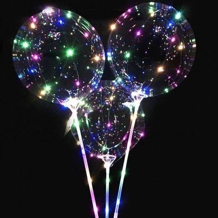 Balloons transparent sticks LED BOBO, pipe 80 cm / 1 pcs.