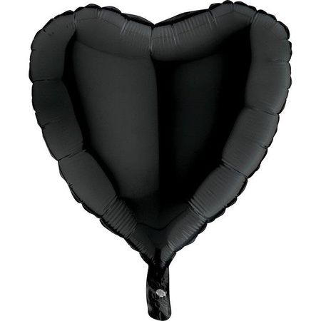 Folienballon - Schwarzes Herz, 46 cm, Grabo