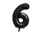 Foil balloon Digit 6 black, 86cm black