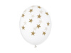 Latex balloons Golden Stars Crystal Clear, 30cm, 50 pieces