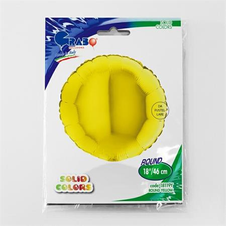 Balon Foliowy - Okrągły żółty 46 cm, Grabo