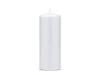 Matte white candle, 15 cm