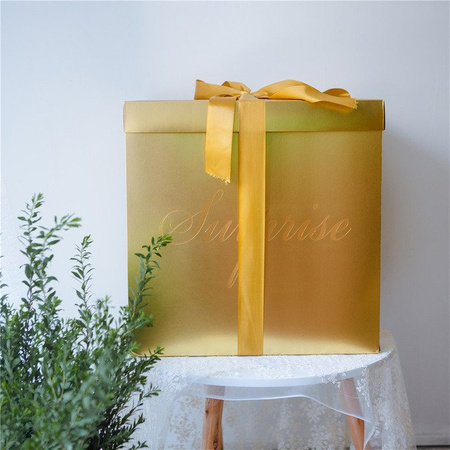 Geschenkbox 'Suprise', Gold, 50x50x50 cm