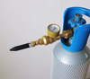Helium tank regulator, with gauge, straight.