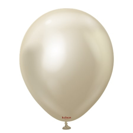 Latexballons Mirror White Gold, Kalisan, 30 cm, 50 Stück.