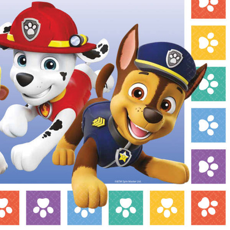 Paw Patrol paper napkins - 33 cm - 16 pcs