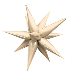 Beige 3D Star Foil Balloon, 26 inches, 70 cm