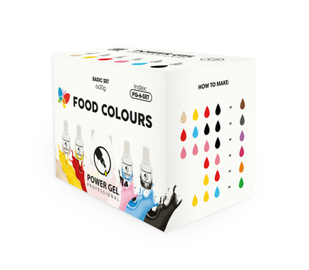 Set of 6 Power Gel Colours PG-6-SET 6x20g for Creams and Icing