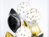 Latex balloons Golden Stars Crystal Clear, 30cm, 50 pieces