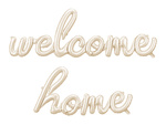 Folienballon "Welcome Home" – Cappuccino, 335x71 cm