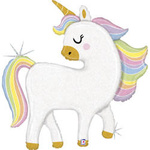 Foil balloon - Holo pastel unicorn, 122cm Grabo