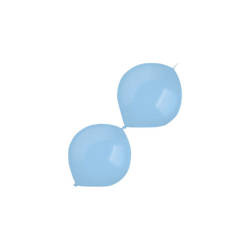 Blaue Latexballons mit Stecker, Decorator Standard E-Link Pastellblau, 15cm, 100 Stk.