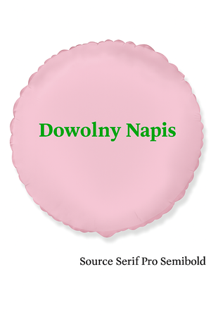 Balon foliowy okrągły, różowy, Dowolny napis