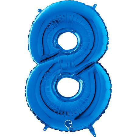 Balon Foliowy Cyfra 8 Niebieski, 66 cm Grabo