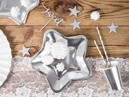 Plates Star, silver, 18cm (1 op. / 6 pcs.)