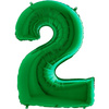 Foil balloon Digit 2 Green - 102 cm Grabo Green / Mint