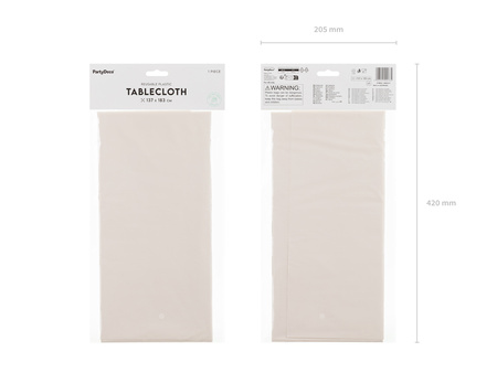 Synthetic Plain Tablecloth Beige 137 x 183 cm